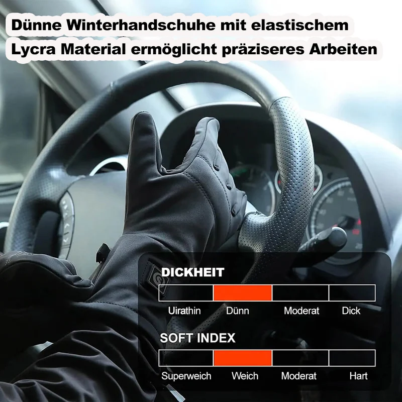 Savior Dünne Beheizbare Handschuhe für Damen & Herren – Leichte Elektrische Handwärmer mit finger touchscreen funktion