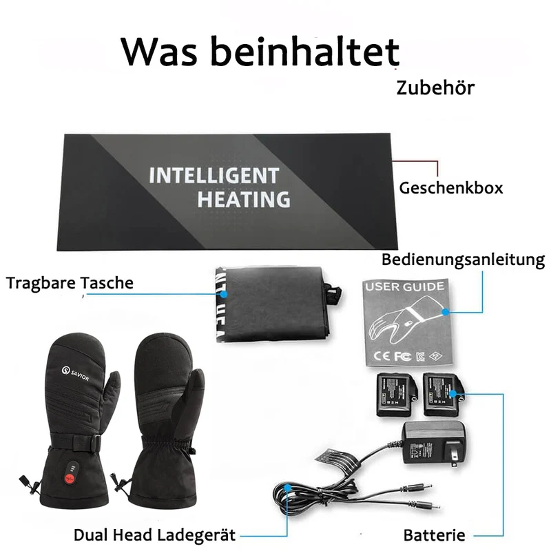 Savior Beheizte Fäustlinge für Ski