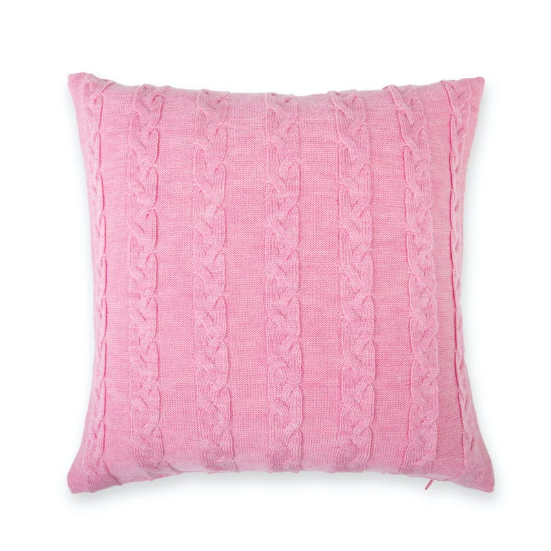 Kissenhülle 40x40cm Zopf, rosa meliert