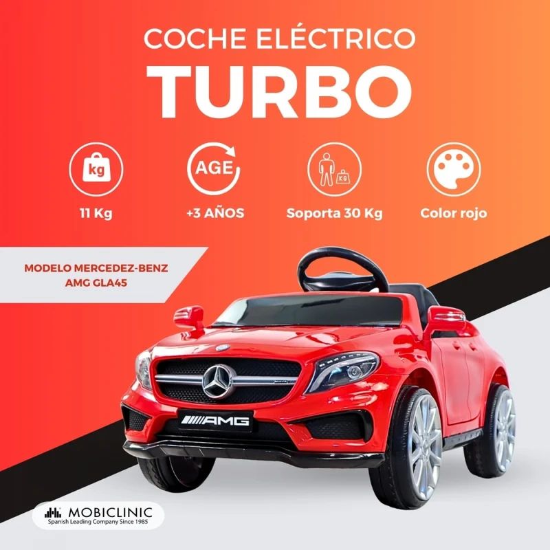 Elektroauto Kinder | Fernbedienung | Motor 30W | Geschwindigkeit 3 km/h | Puerto USB | Turbo | Mercedes Benz AMG | Mobiclinic