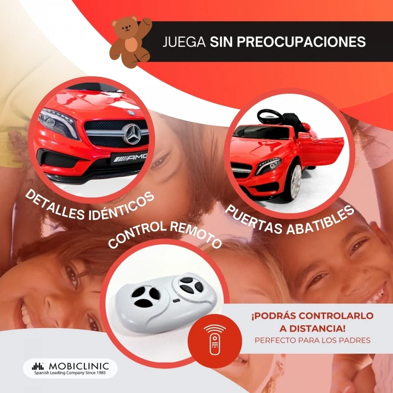 Elektroauto Kinder | Fernbedienung | Motor 30W | Geschwindigkeit 3 km/h | Puerto USB | Turbo | Mercedes Benz AMG | Mobiclinic