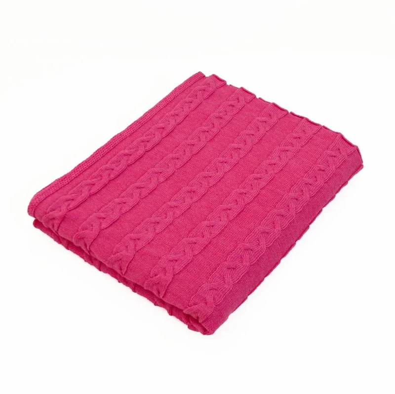 Decke 140x180cm Zopf, magenta
