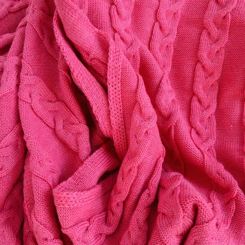 Decke 140x180cm Zopf, magenta