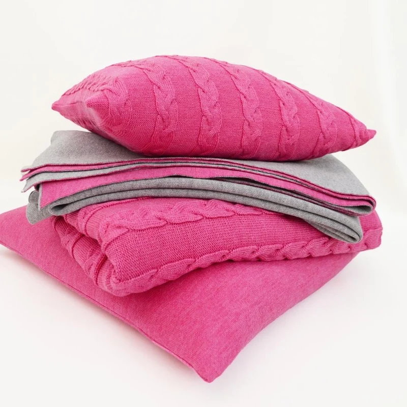 Decke 140x180cm Zopf, magenta