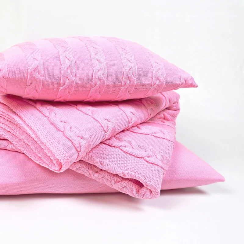 Decke 140x180cm Zopf, rosa