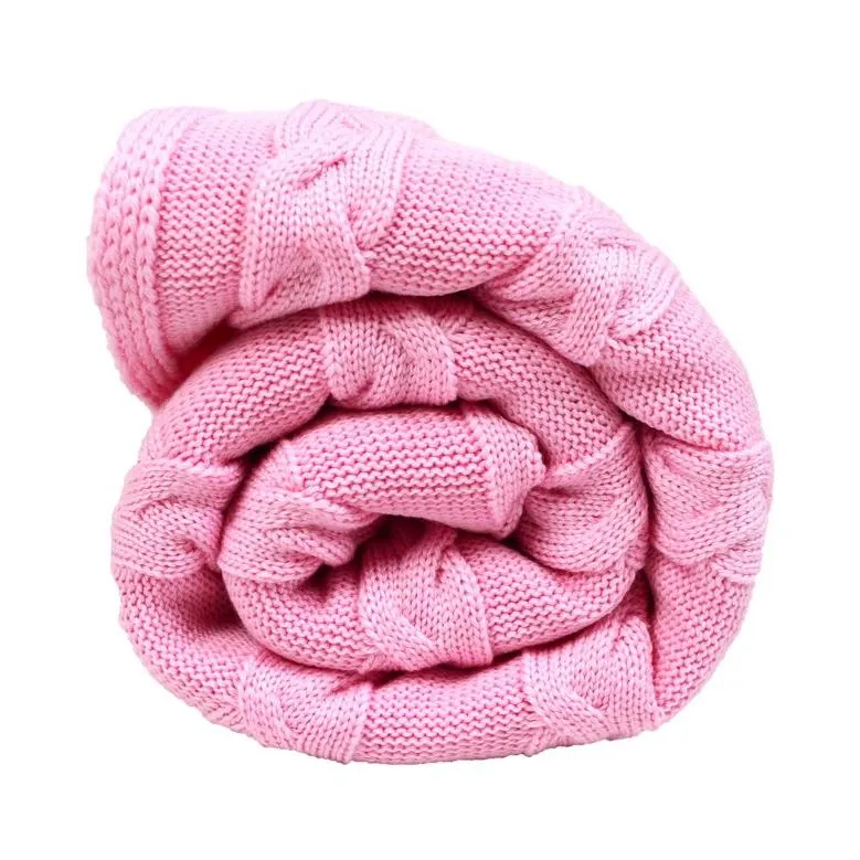 Decke 140x180cm Zopf, rosa