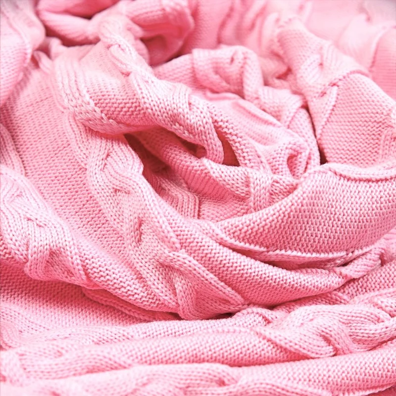 Decke 140x180cm Zopf, rosa