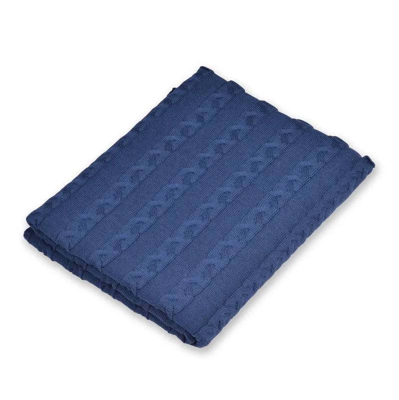 Decke 140x180cm Zopf, blau
