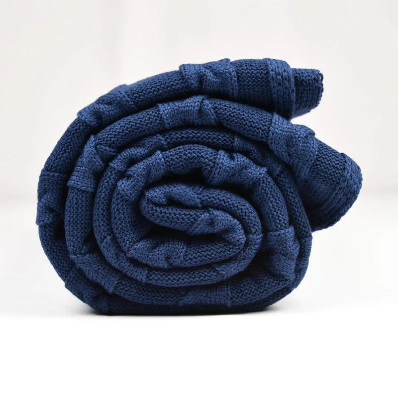 Decke 140x180cm Zopf, blau