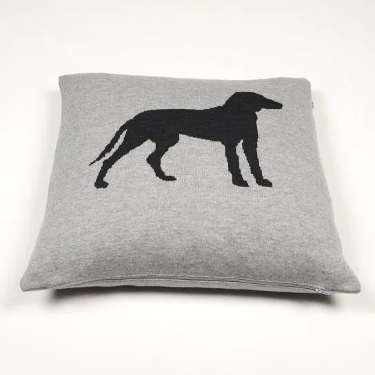 Kissenhülle 50x50cm Dog, grau/dunkelgrau