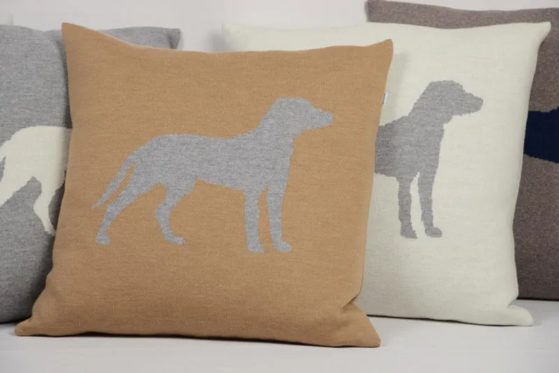 Kissenhülle 50x50cm Dog, camel/grau