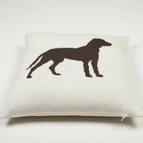 Kissenhülle 50x50cm Dog, weiß/braun