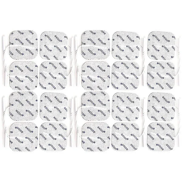Elektroden, 5x5 cm - 20 Stück - passend zu axion, Prorelax, Promed, Auvon - 2mm Steckanschluss