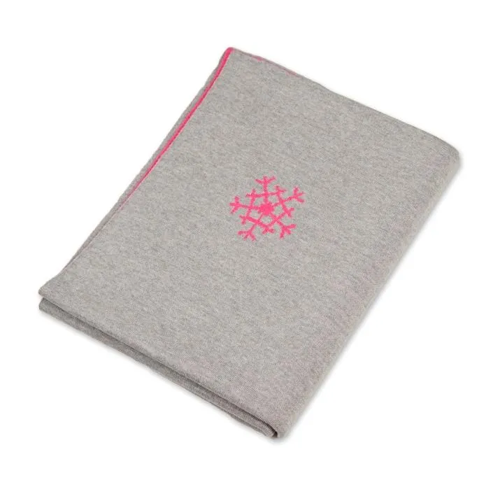 Decke 140x180cm 13 Snowflakes, grau/magenta