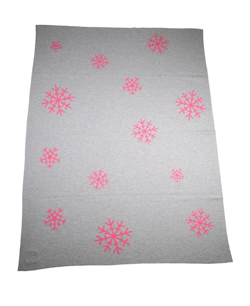 Decke 140x180cm 13 Snowflakes, grau/magenta