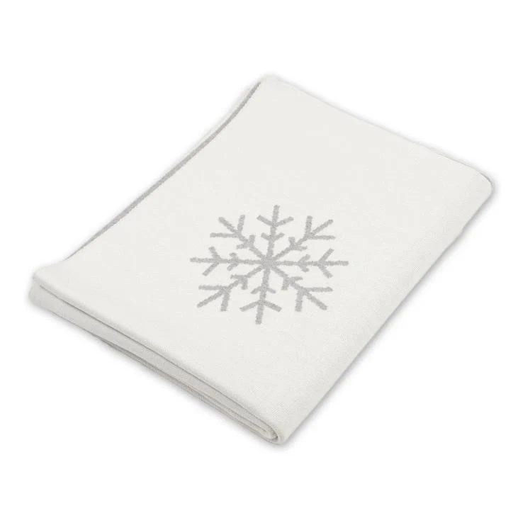 Decke 140x180cm 13 Snowflakes, weiß/grau