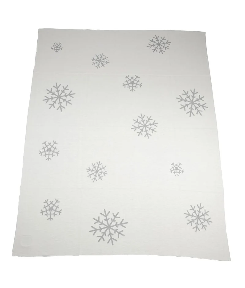 Decke 140x180cm 13 Snowflakes, weiß/grau