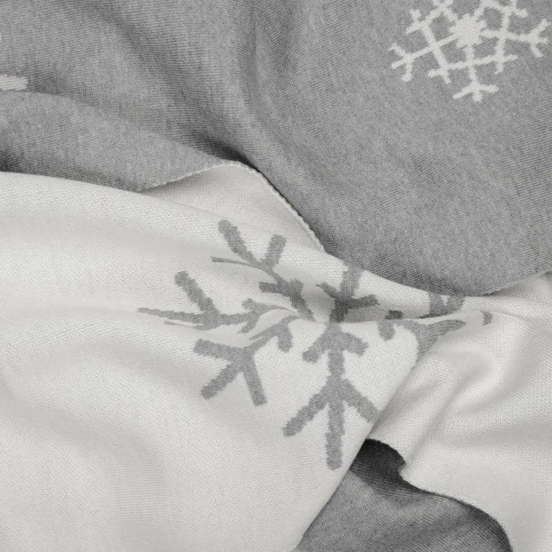 Decke 140x180cm 13 Snowflakes, weiß/grau