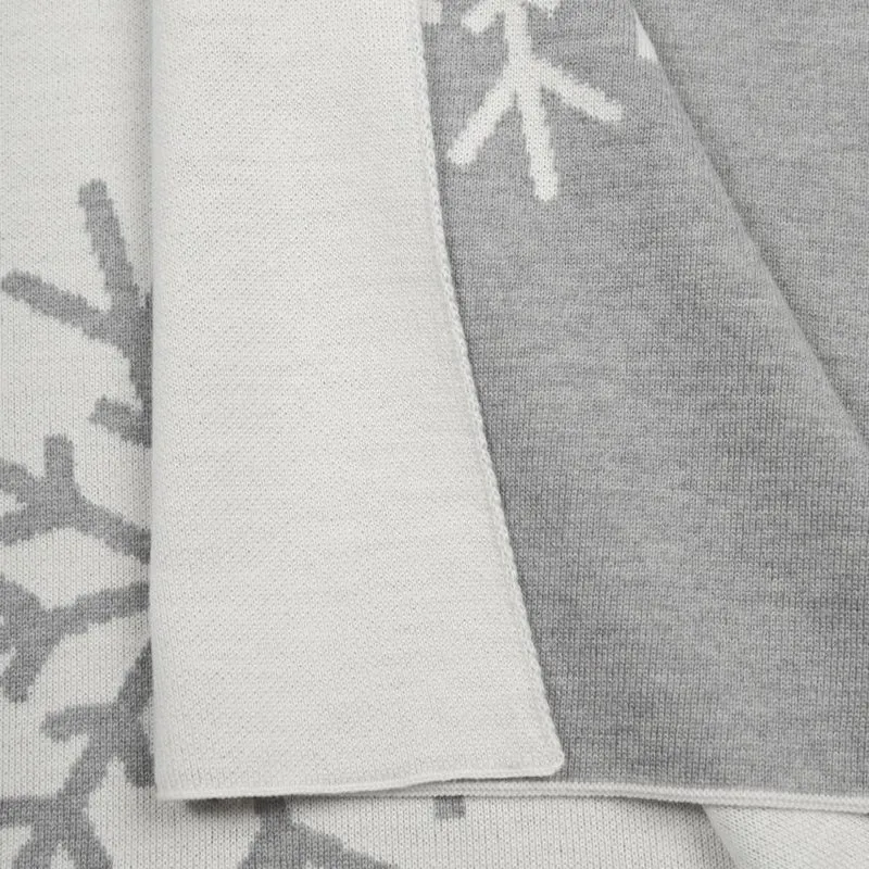 Decke 140x180cm 13 Snowflakes, weiß/grau