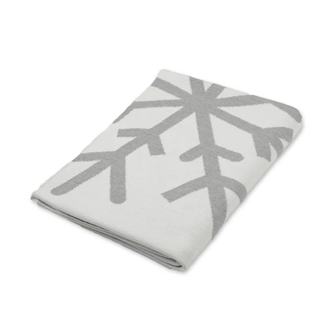 Decke 140x180cm 2 Snowflakes, weiß/grau