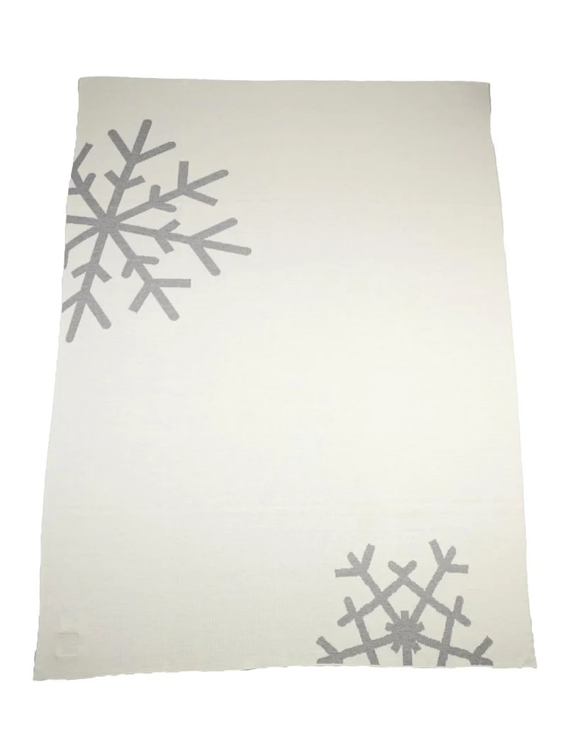 Decke 140x180cm 2 Snowflakes, weiß/grau