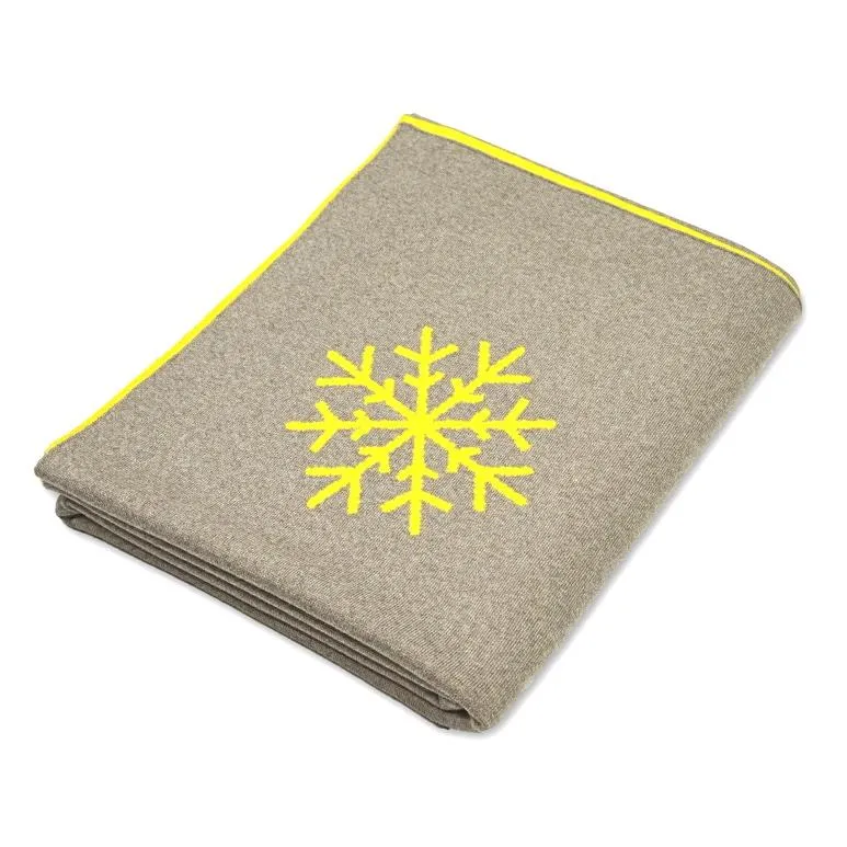 Decke 140x180cm 13 Snowflakes, beige/gelb