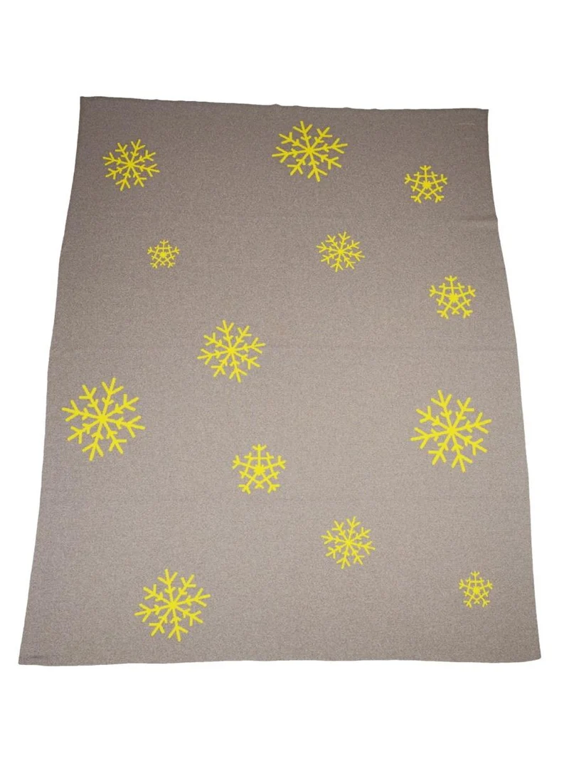Decke 140x180cm 13 Snowflakes, beige/gelb