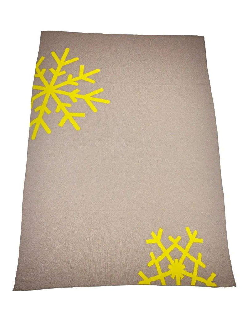 Decke 140x180cm 2 Snowflakes, beige/gelb