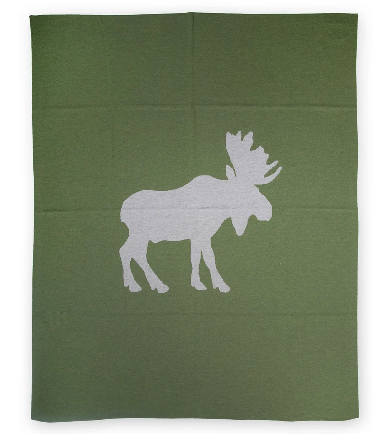 Decke 140x180cm Elk, dunkelgrün