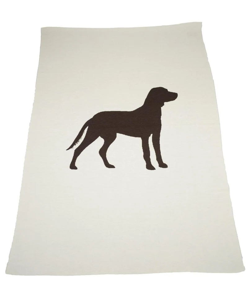 Decke 140x180cm Dog, weiß/braun