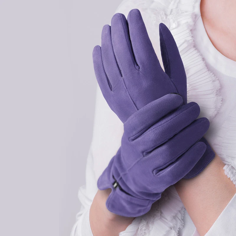 Ozero Damen Lederhandschuhe aus Hirschleder mit Kaschmir-Futter | Warme Winterhandschuhe mit Touchscreen-Funktion