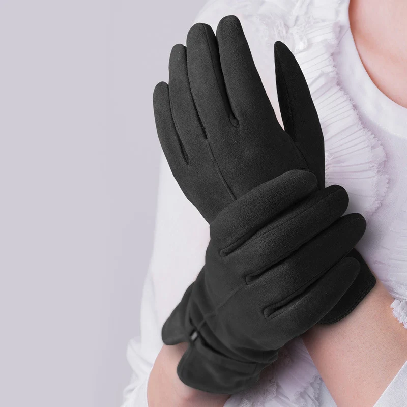 Ozero Damen Lederhandschuhe aus Hirschleder mit Kaschmir-Futter | Warme Winterhandschuhe mit Touchscreen-Funktion
