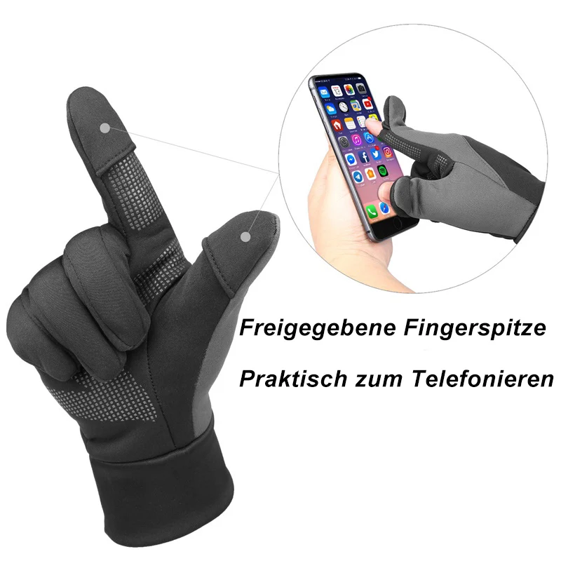 OZERO Winter Angelhandschuhe & Fahrradhandschuhe – Wasserdicht, Winddicht & Touchscreen