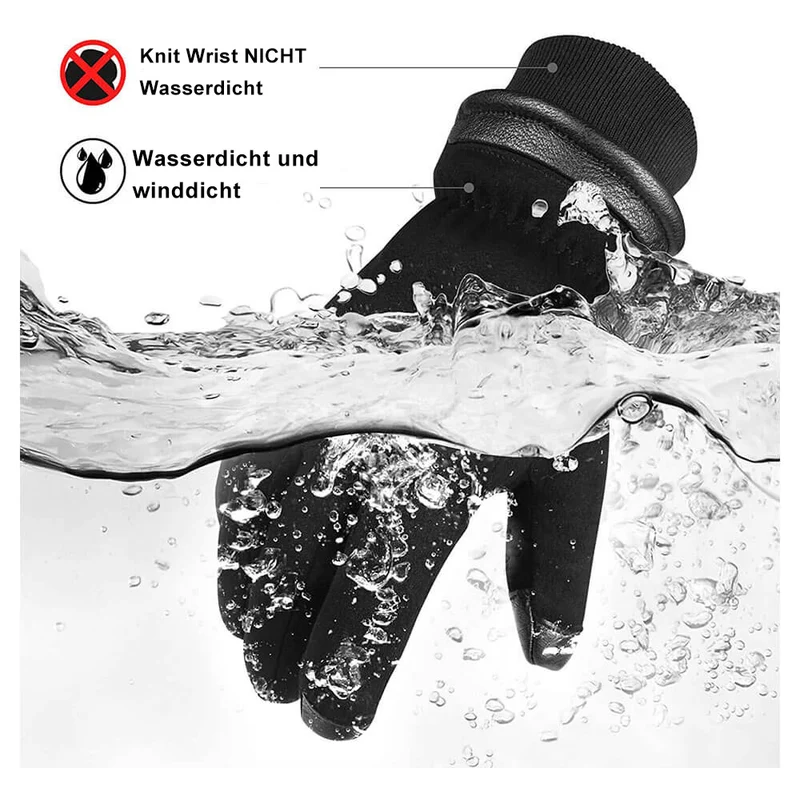 OZERO Winterhandschuhe Wildleder | Wasserdicht & Touchscreen