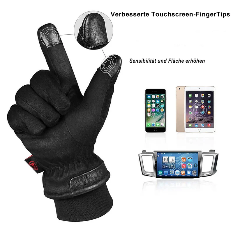 OZERO Winterhandschuhe Wildleder | Wasserdicht & Touchscreen