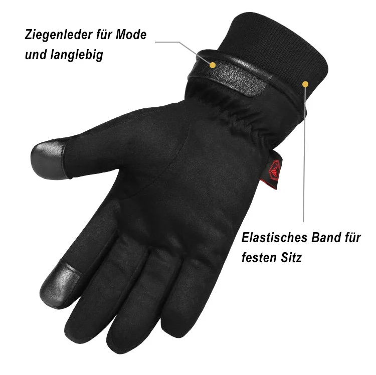 OZERO Winterhandschuhe Wildleder | Wasserdicht & Touchscreen