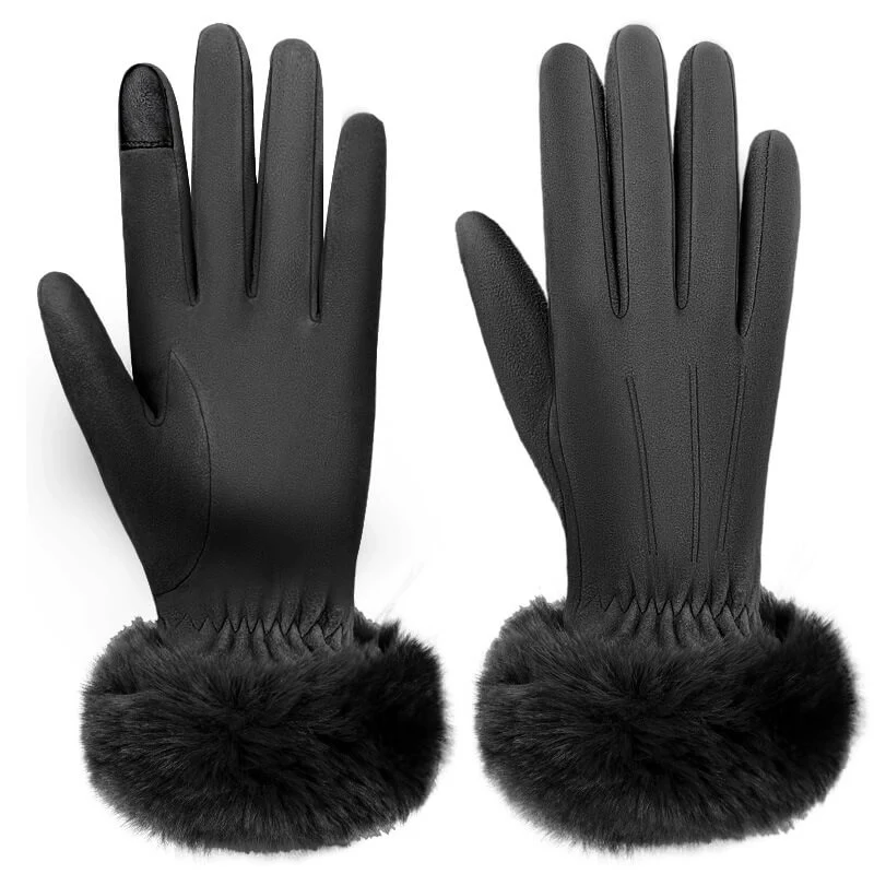 OZERO Elegante Damen Winterhandschuhe aus Hirschleder – Touchscreen & Wollfutter