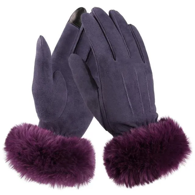 OZERO Elegante Damen Winterhandschuhe aus Hirschleder – Touchscreen & Wollfutter