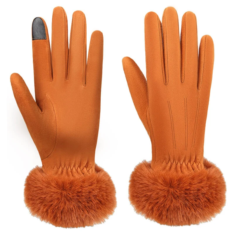 OZERO Elegante Damen Winterhandschuhe aus Hirschleder – Touchscreen & Wollfutter