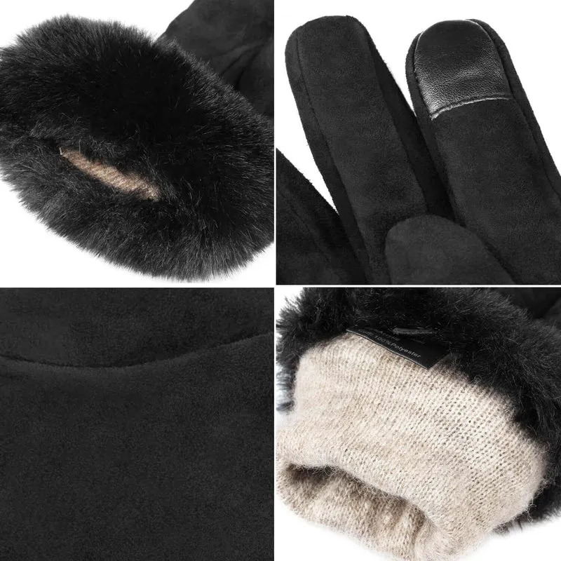 OZERO Elegante Damen Winterhandschuhe aus Hirschleder – Touchscreen & Wollfutter