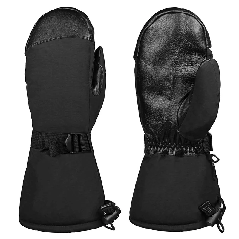OZERO Leder Warme Fäustlinge | 3M Isolierte Thermo für Snowboard Fäustlinge
