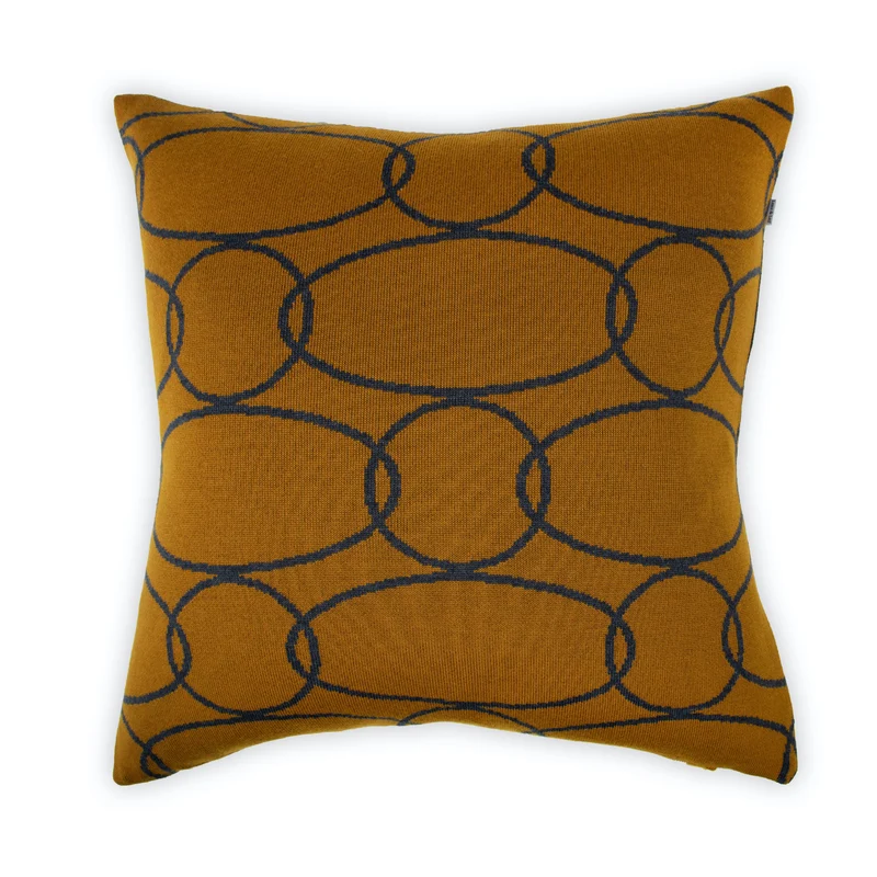 Kissenhülle 50x50cm Rings, caramel/dunkelgrau