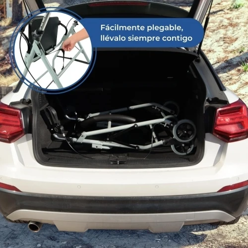 Paket Alhambra Plus | Aluminium-Gehhilfe | Grau | Faltbar | Anti-Dekubitus-Kissen | Viskoelastisch | Mobiclinic