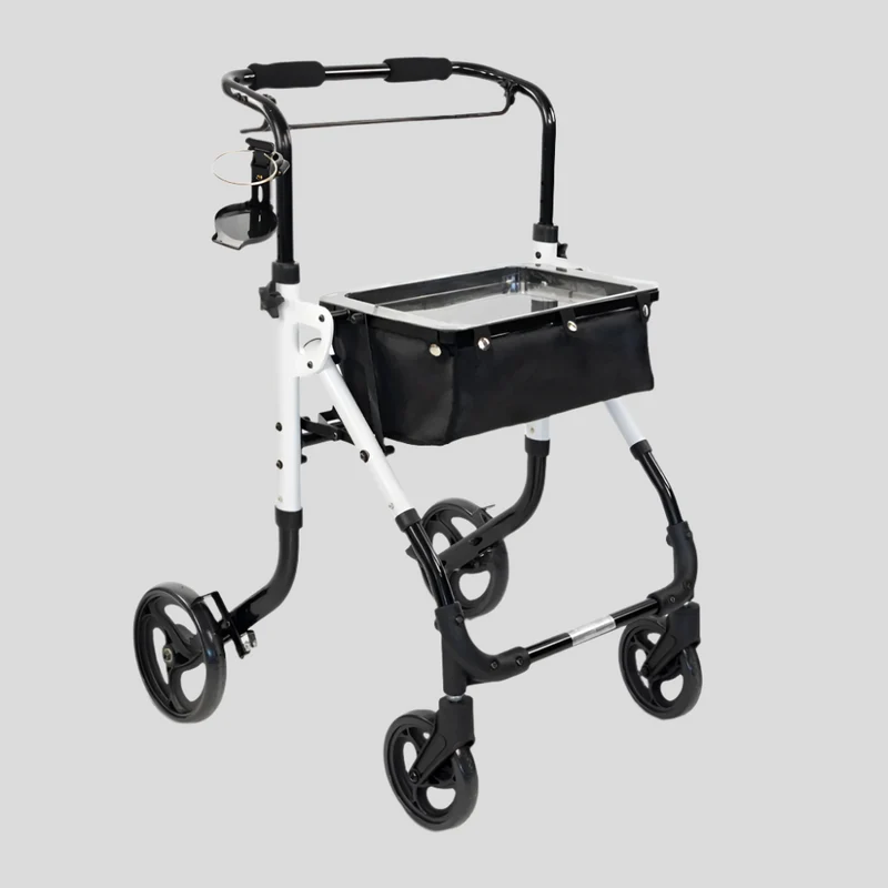 Pack Olimpo Plus | Gehhilfe Olimpo | Flaschenhalter | Einhebelgriff | Faltbar | Leichtgewicht | Mobiclinic