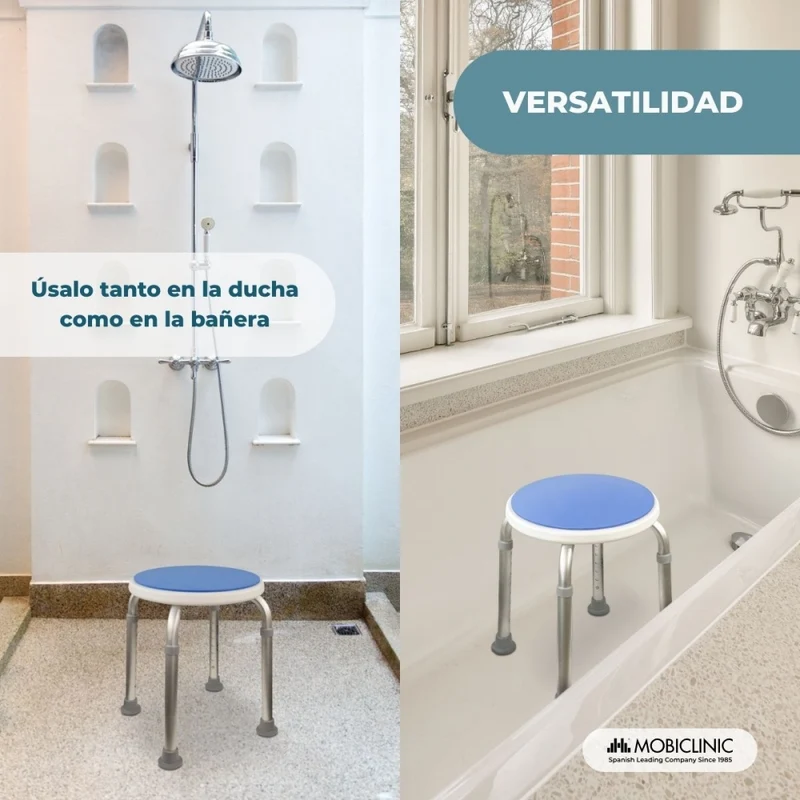 Badhocker | Höhenverstellbar | Max. 100 kg | Rutschfeste EVA-Füße und -Oberfläche | Foco | Mobiclinic