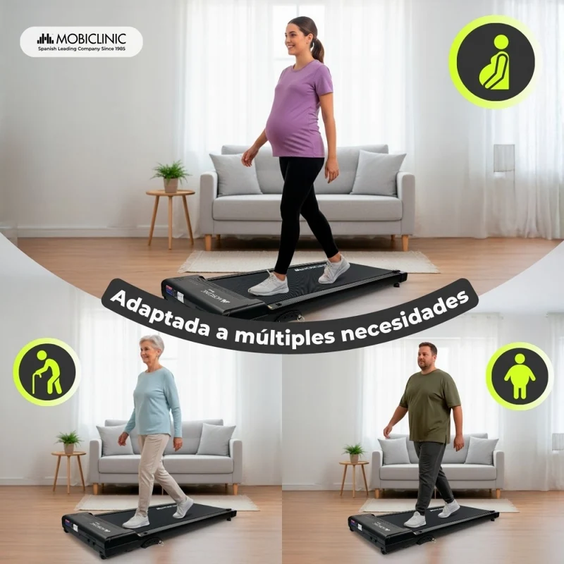 Laufband | Bis zu 8 km/h | Digitalanzeige | Fernbedienung | Räder | Andy | Mobiclinic