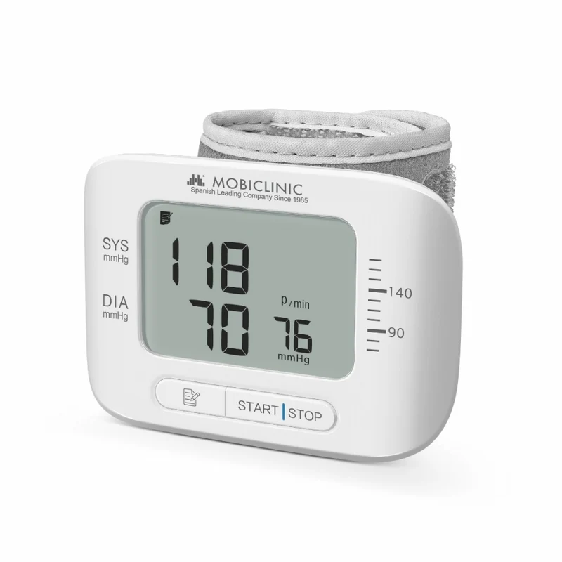 Handgelenk-Blutdruckmessgerät | LCD-Display | Kompakt | Speicher | Erkennung von Herzrhythmusstörungen | Vitalpress | Mobiclinic