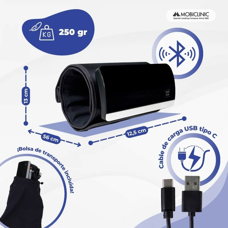 Arm-Blutdruckmessgerät | Bluetooth und APP | Sprachführung | Speicher | Fehlererkennung | USB | Cardiomed | Mobiclinic