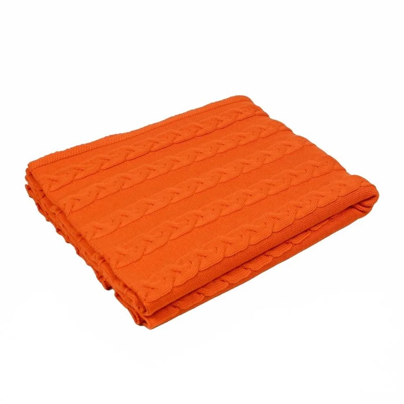 Decke 140x180cm Zopf, orange