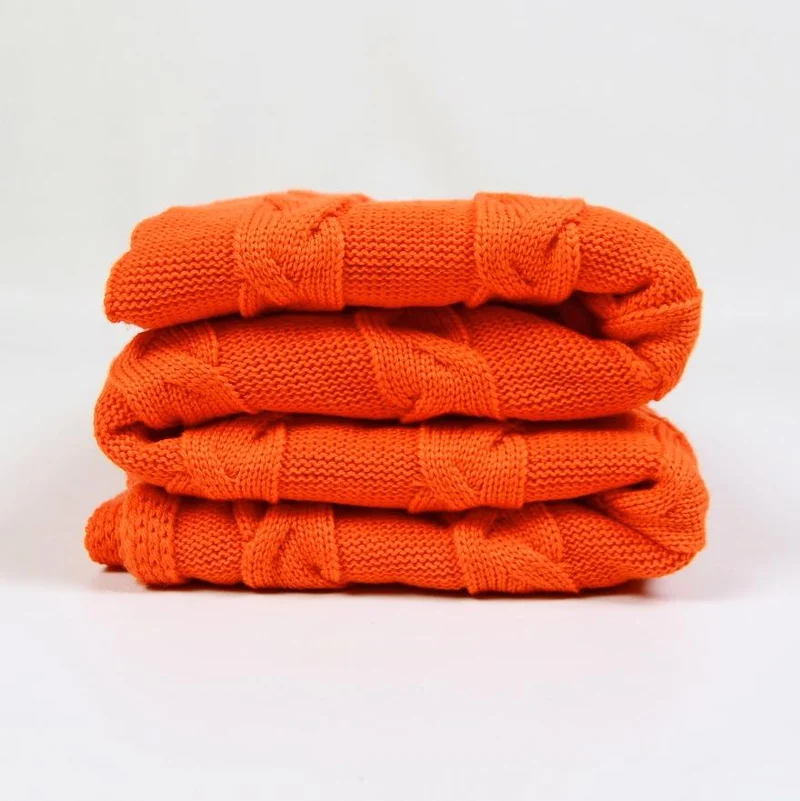 Decke 140x180cm Zopf, orange